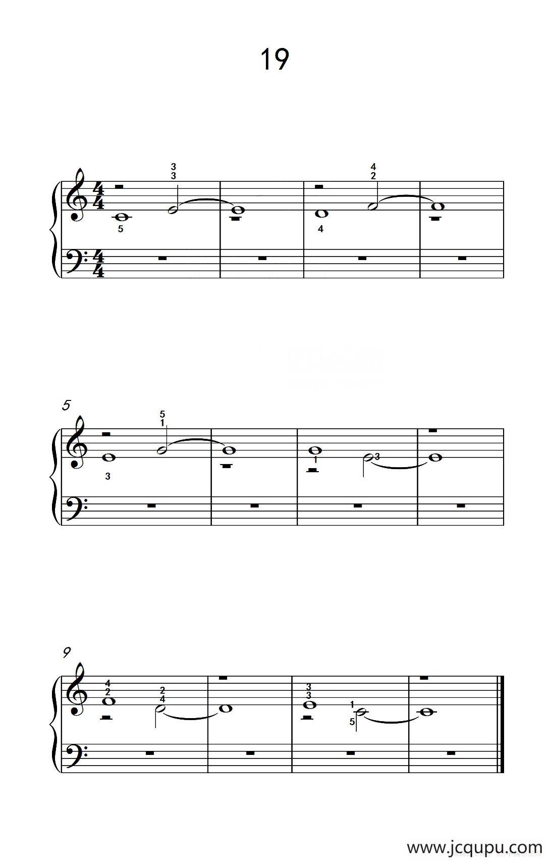 双音练习 19（儿童钢琴手指练习 2）简谱