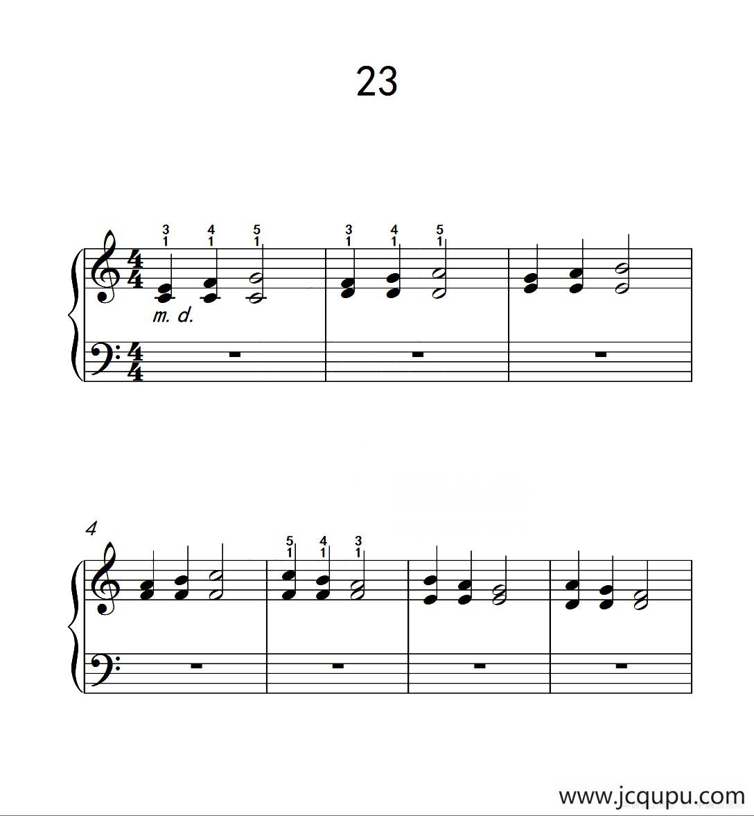 双音练习 23（儿童钢琴手指练习 2）简谱