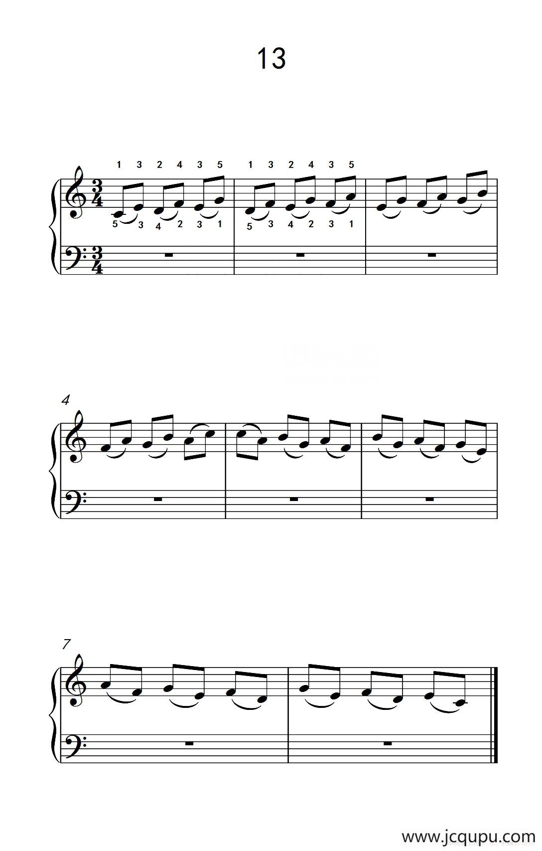 连音练习 13（儿童钢琴手指练习 2）简谱