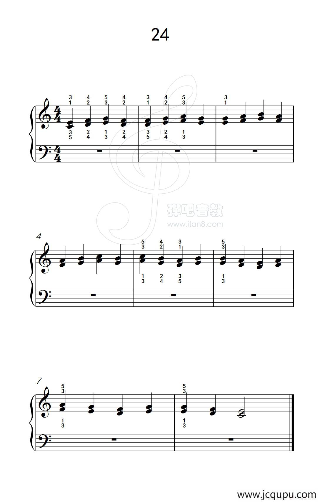 双音练习 24（儿童钢琴手指练习 2）简谱