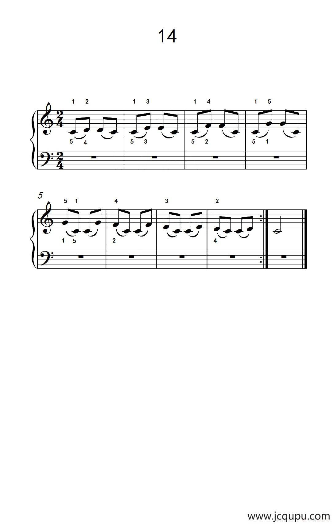 连音练习 14（儿童钢琴手指练习 2）简谱