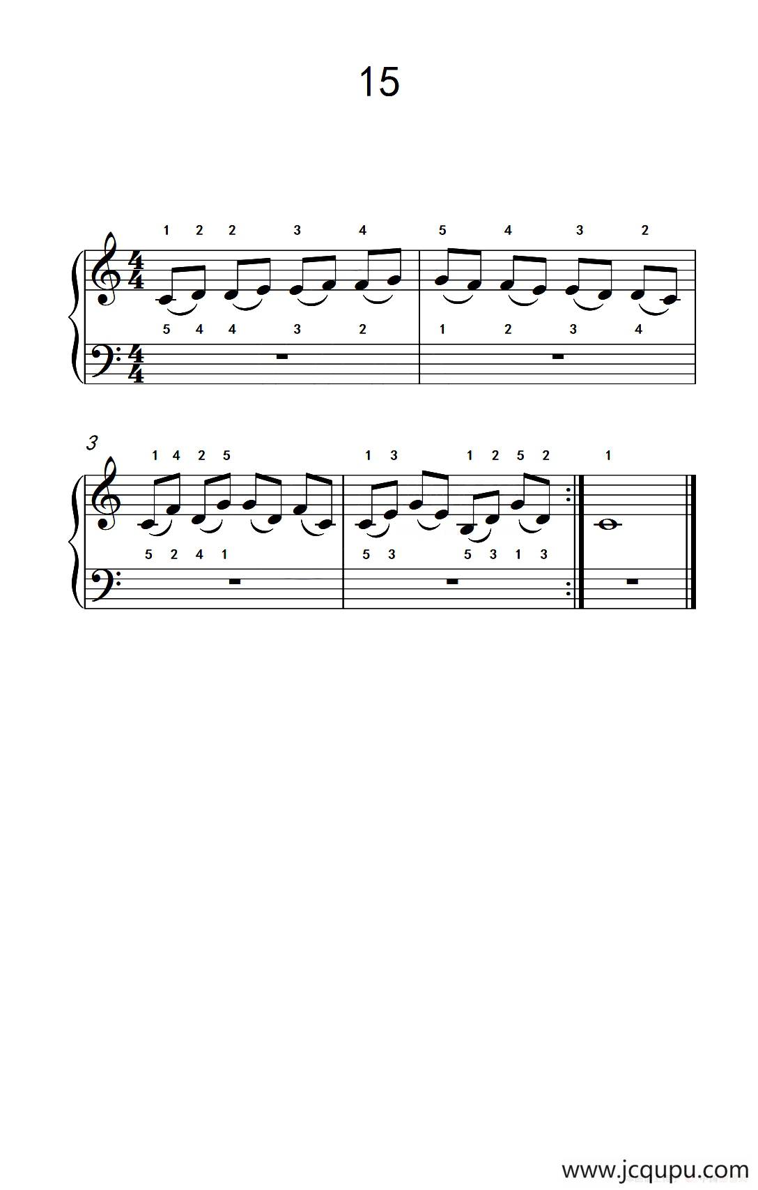 连音练习 15（儿童钢琴手指练习 2）简谱