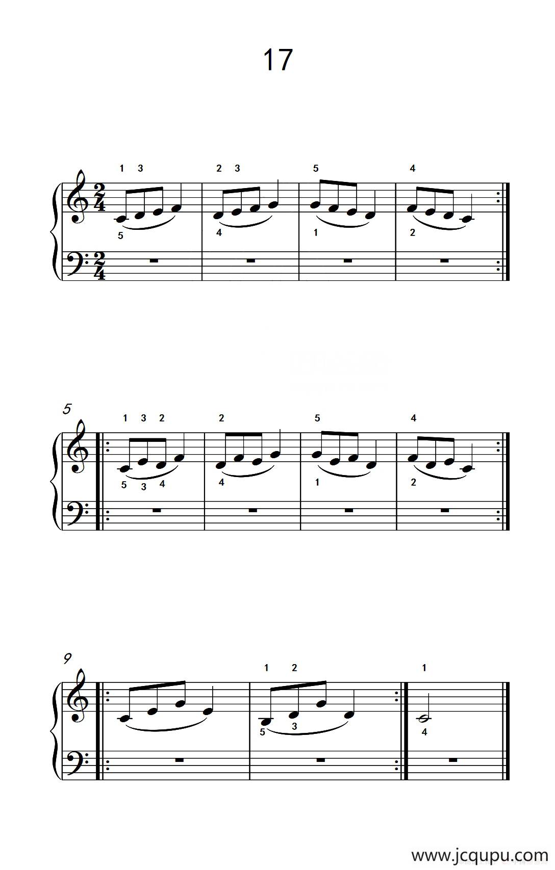 连音练习 17（儿童钢琴手指练习 2）简谱