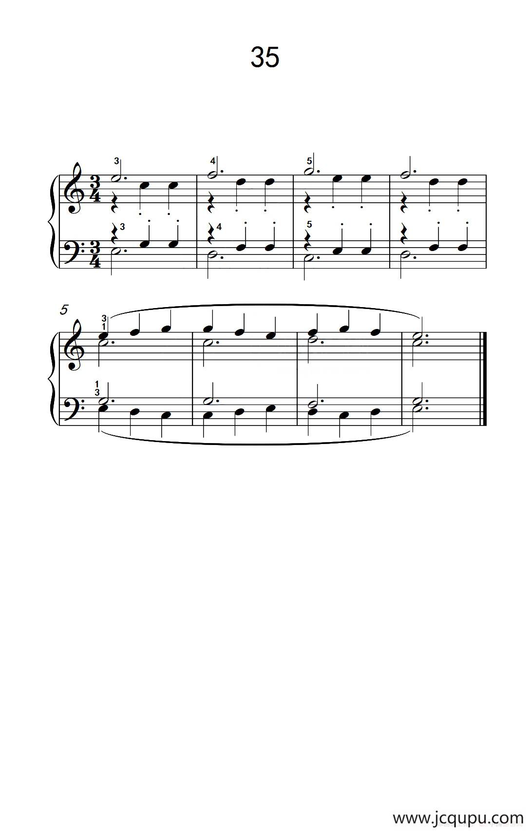 加强手指独立性的练习 35（儿童钢琴手指练习 2）简谱