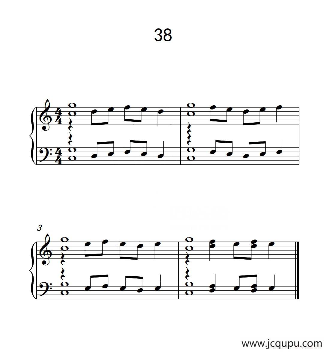 加强手指独立性的练习 38（儿童钢琴手指练习 2）简谱