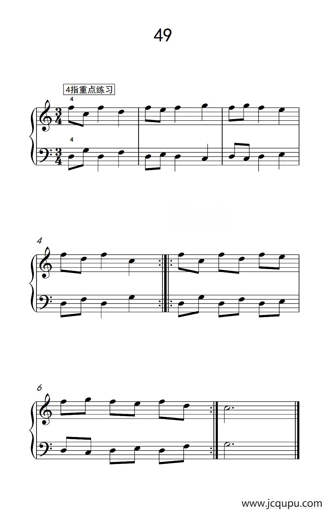 分指重点练习 49（儿童钢琴手指练习 2）简谱