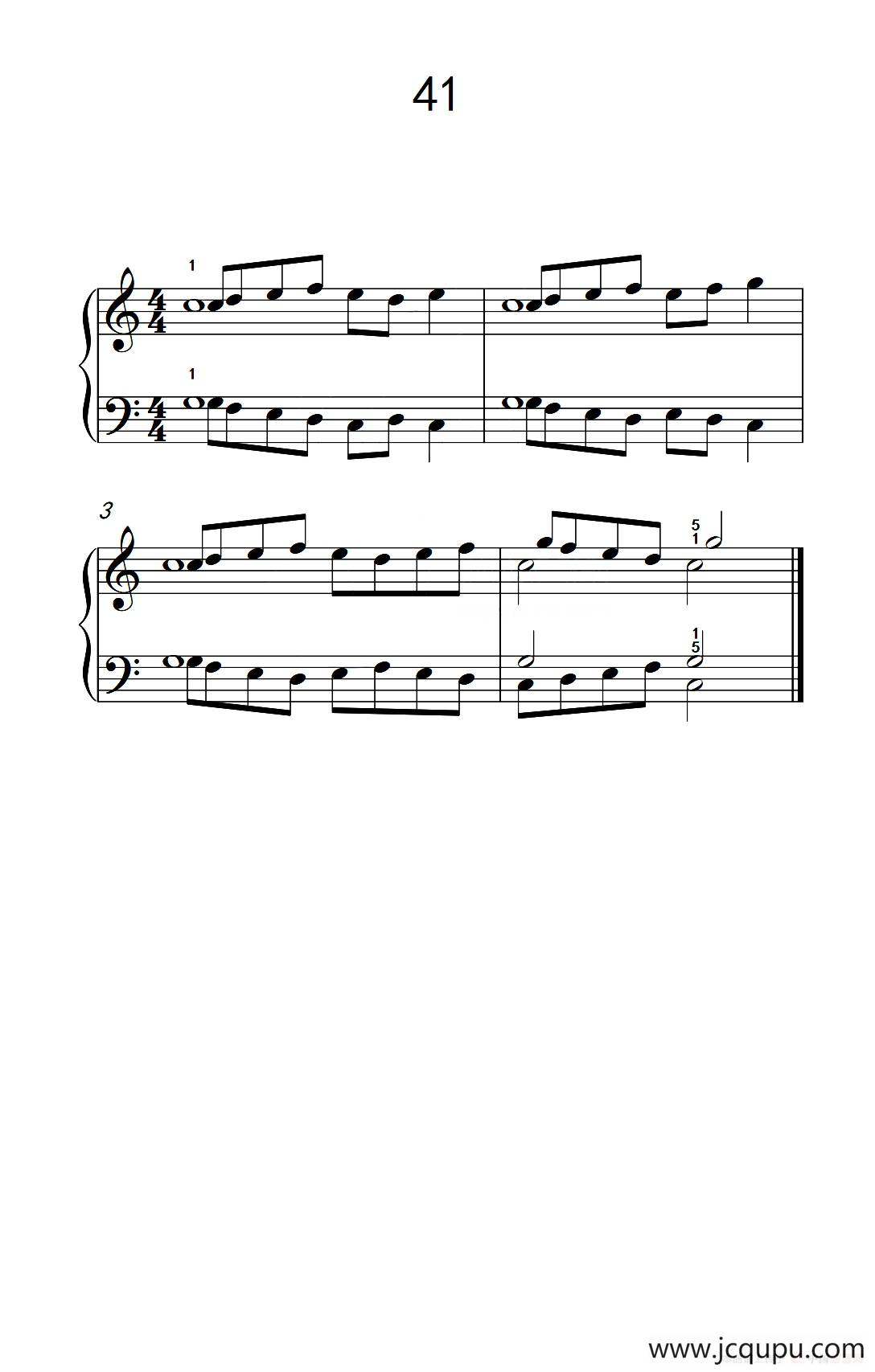 加强手指独立性的练习 41（儿童钢琴手指练习 2）简谱