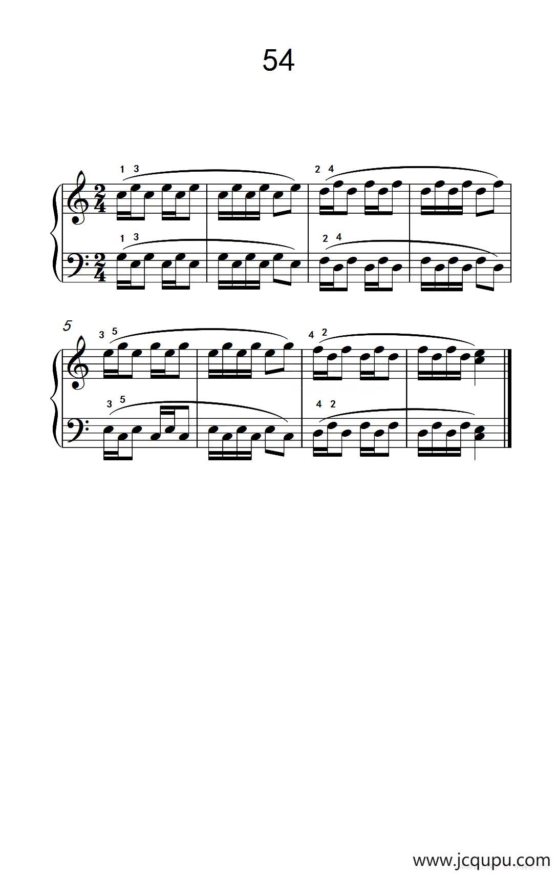颤音练习 54（儿童钢琴手指练习 2）简谱