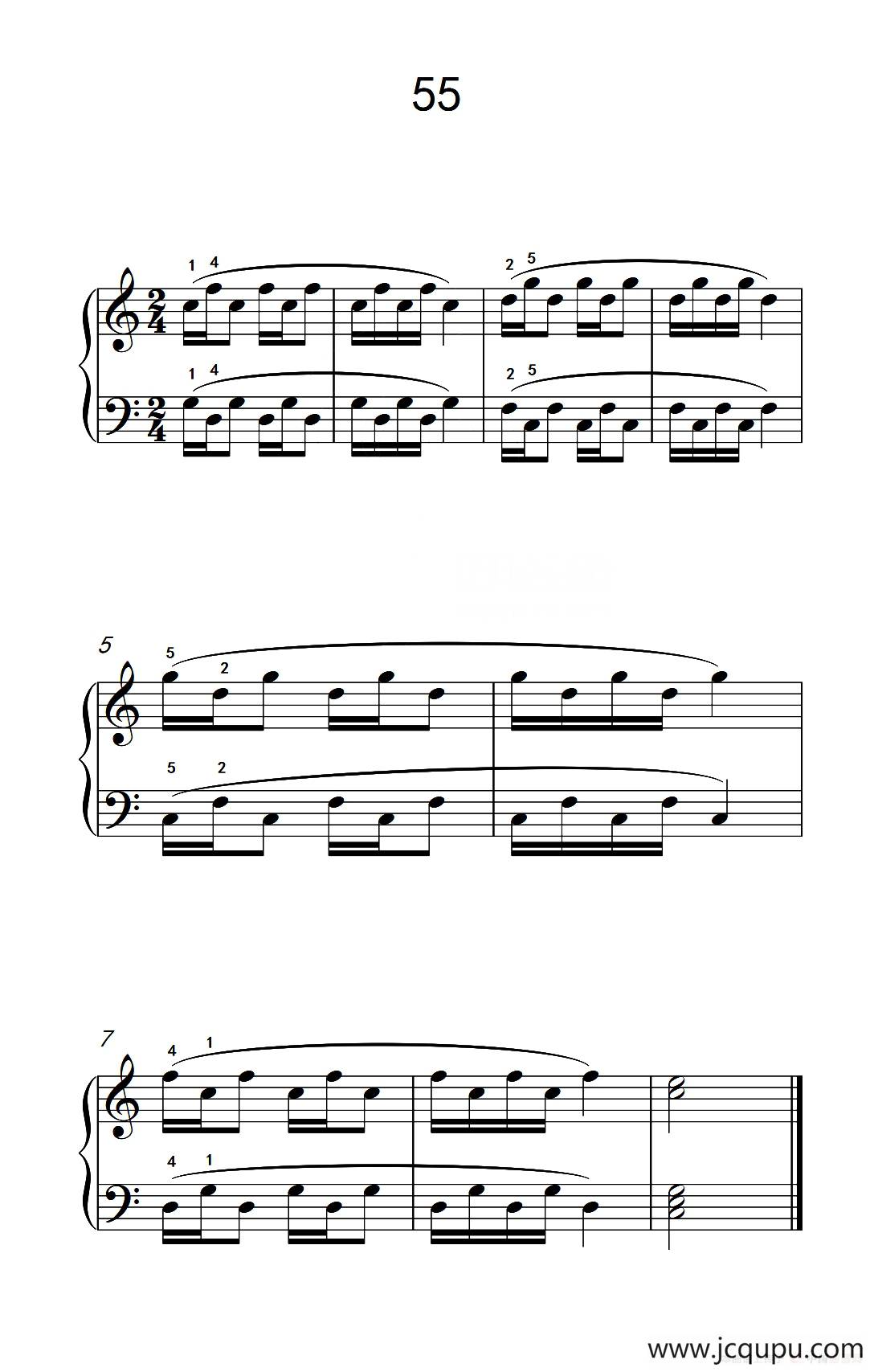 颤音练习 55（儿童钢琴手指练习 2）简谱