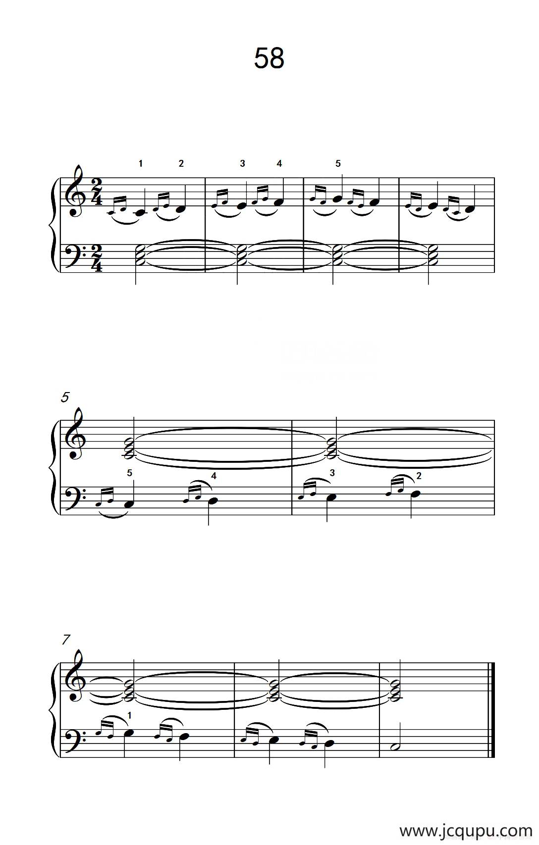 装饰音练习 58（儿童钢琴手指练习 2）简谱