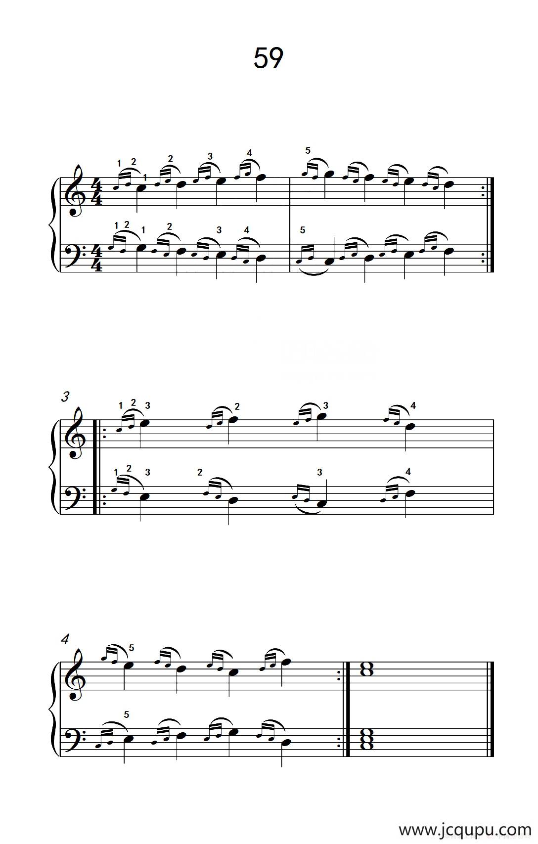装饰音练习 59（儿童钢琴手指练习 2）简谱