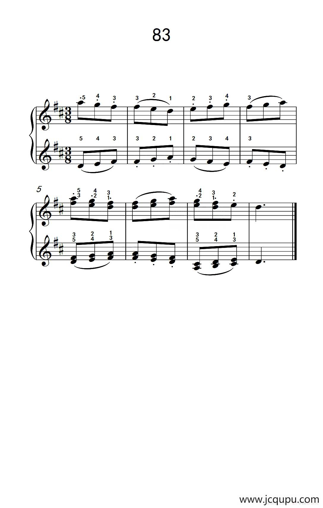 两手不同奏法的练习 83（儿童钢琴手指练习 2）简谱