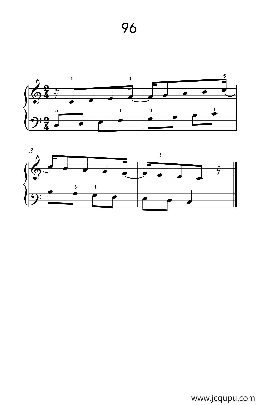 两手交替或交错弹奏的练习 96（儿童钢琴手指练习 2）简谱