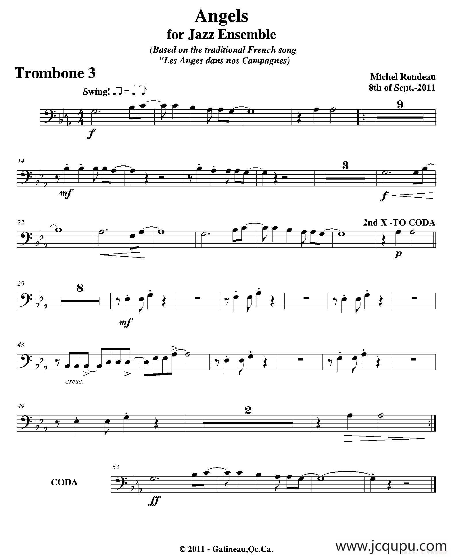 Angels for Jazz Ensemble（第三长号分谱）简谱