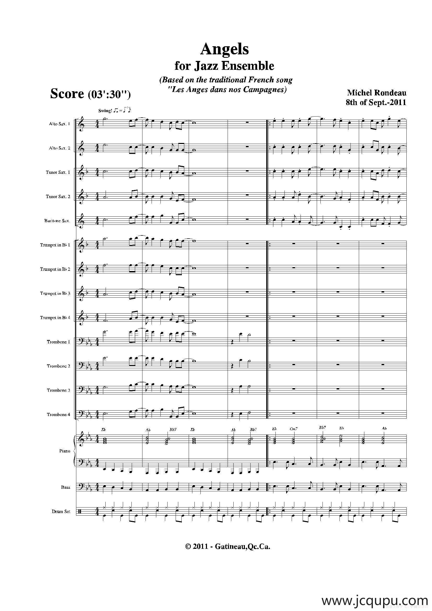 Angels for Jazz Ensemble（总谱）简谱