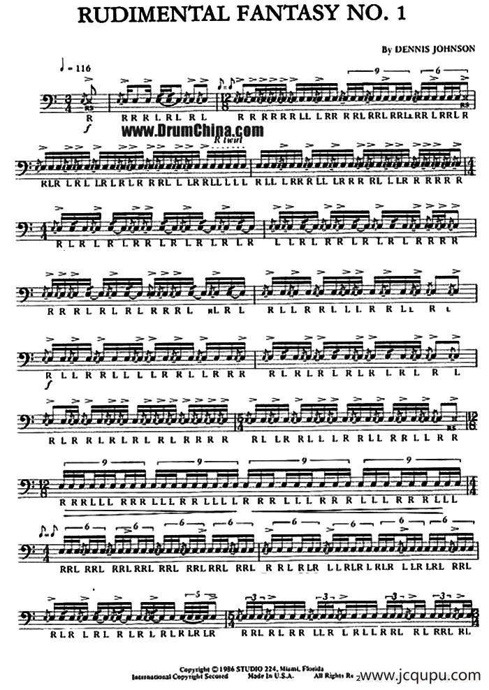 超正规军鼓独奏练习（2）简谱