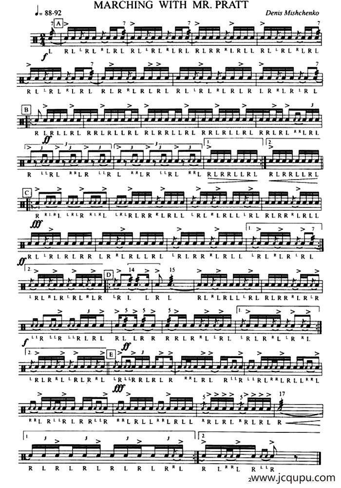 超正规军鼓独奏练习（8）简谱