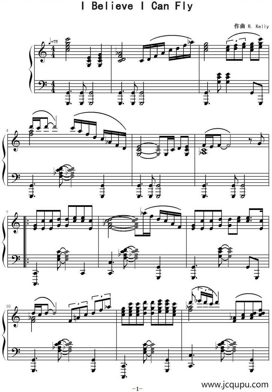 I Believe I Can Fly简谱