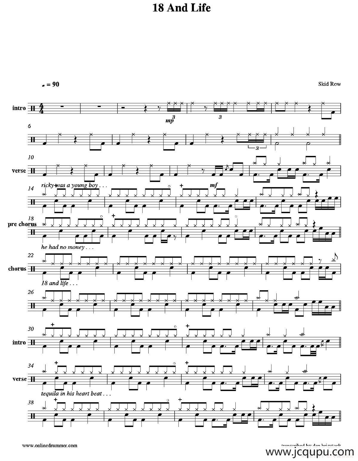 And Life（鼓谱）简谱