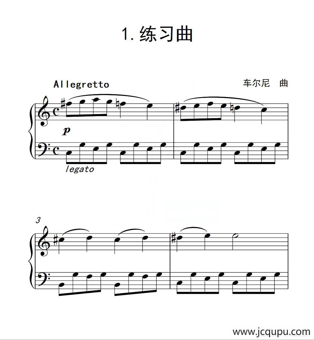 第一级B组 练习曲（中国音乐学院钢琴考级作品1~6级）简谱