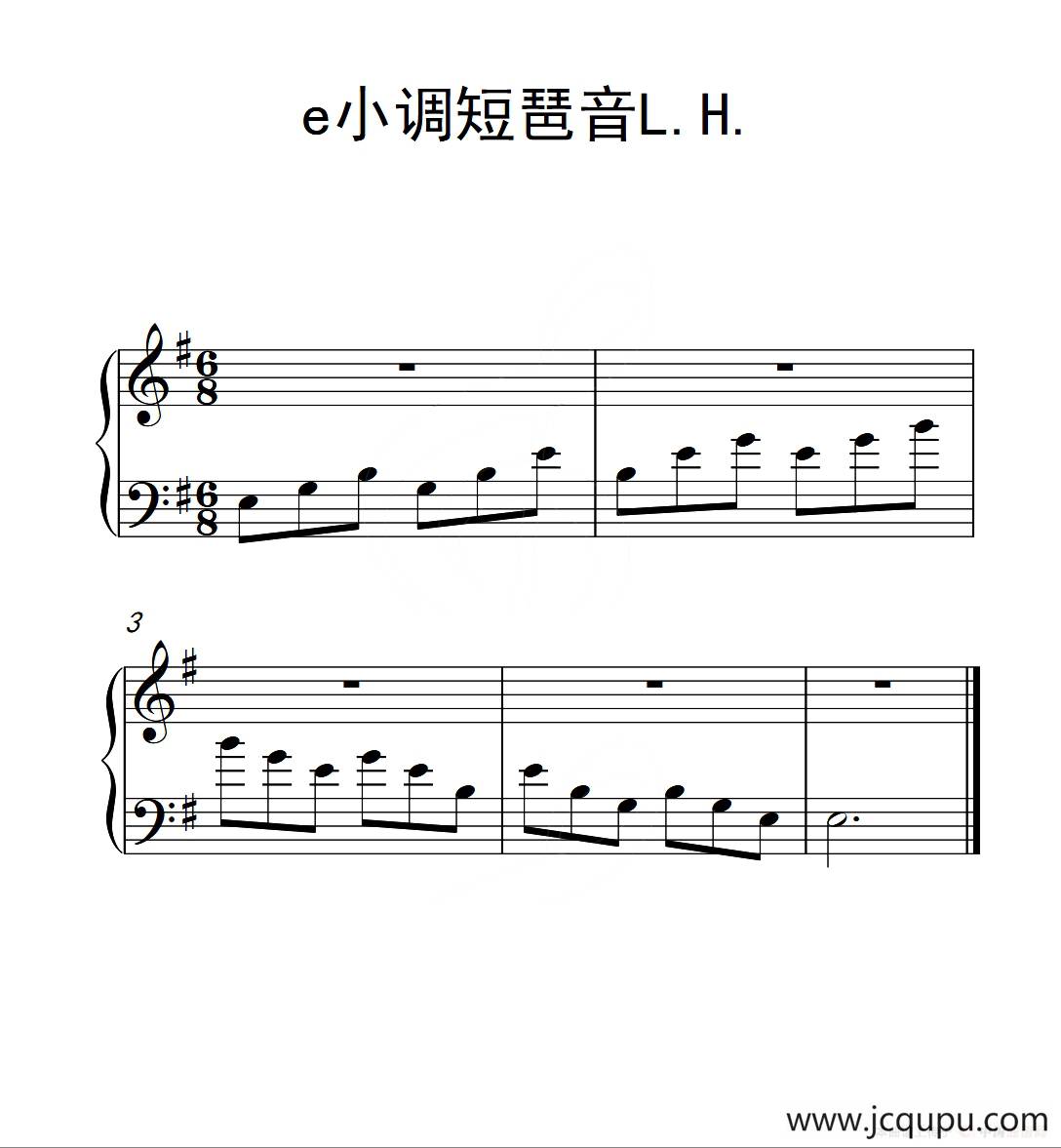 第一级 F大调短琶音L.H.（中国音乐学院钢琴考级作品1~6级）简谱