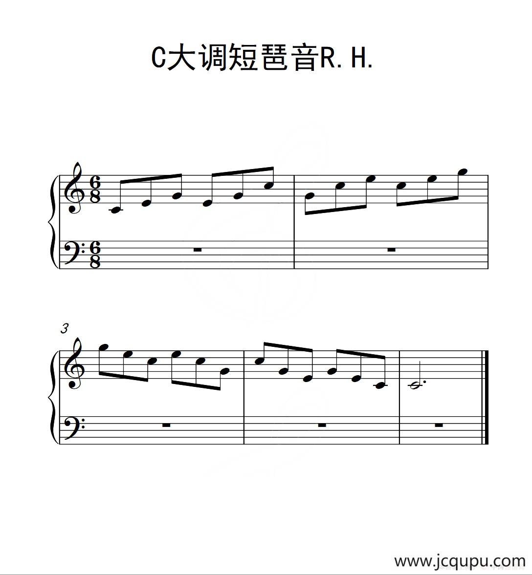 第一级 C大调短琶音R.H.（中国音乐学院钢琴考级作品1~6级）简谱