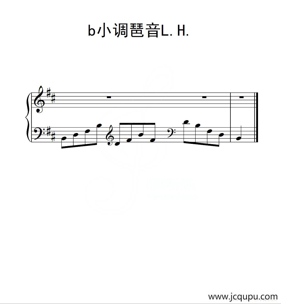 第二级 b小调琶音L H（中国音乐学院钢琴考级作品1~6级）简谱