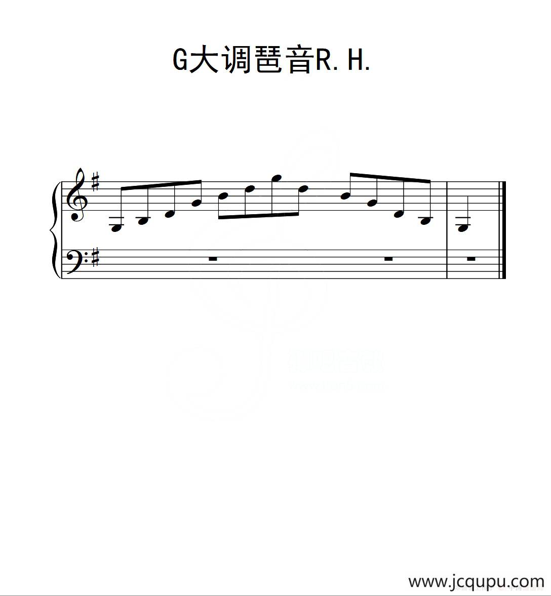 第二级 G大调琶音R H（中国音乐学院钢琴考级作品1~6级）简谱
