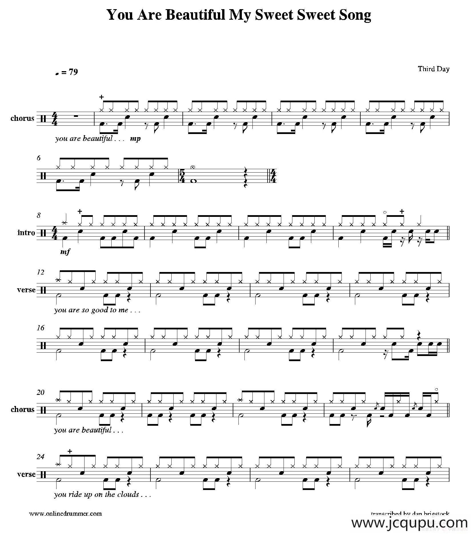 You Are So Good（鼓谱）简谱