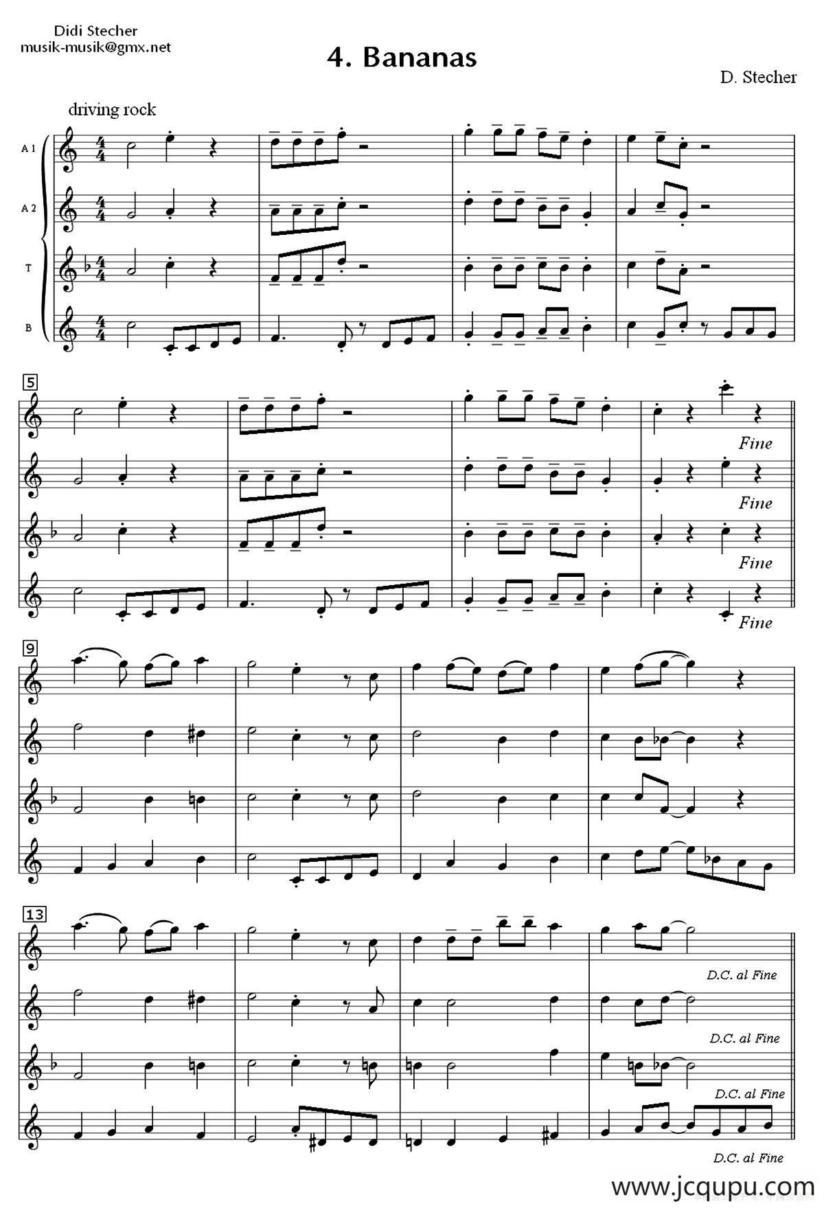 Bananas（四重奏）简谱