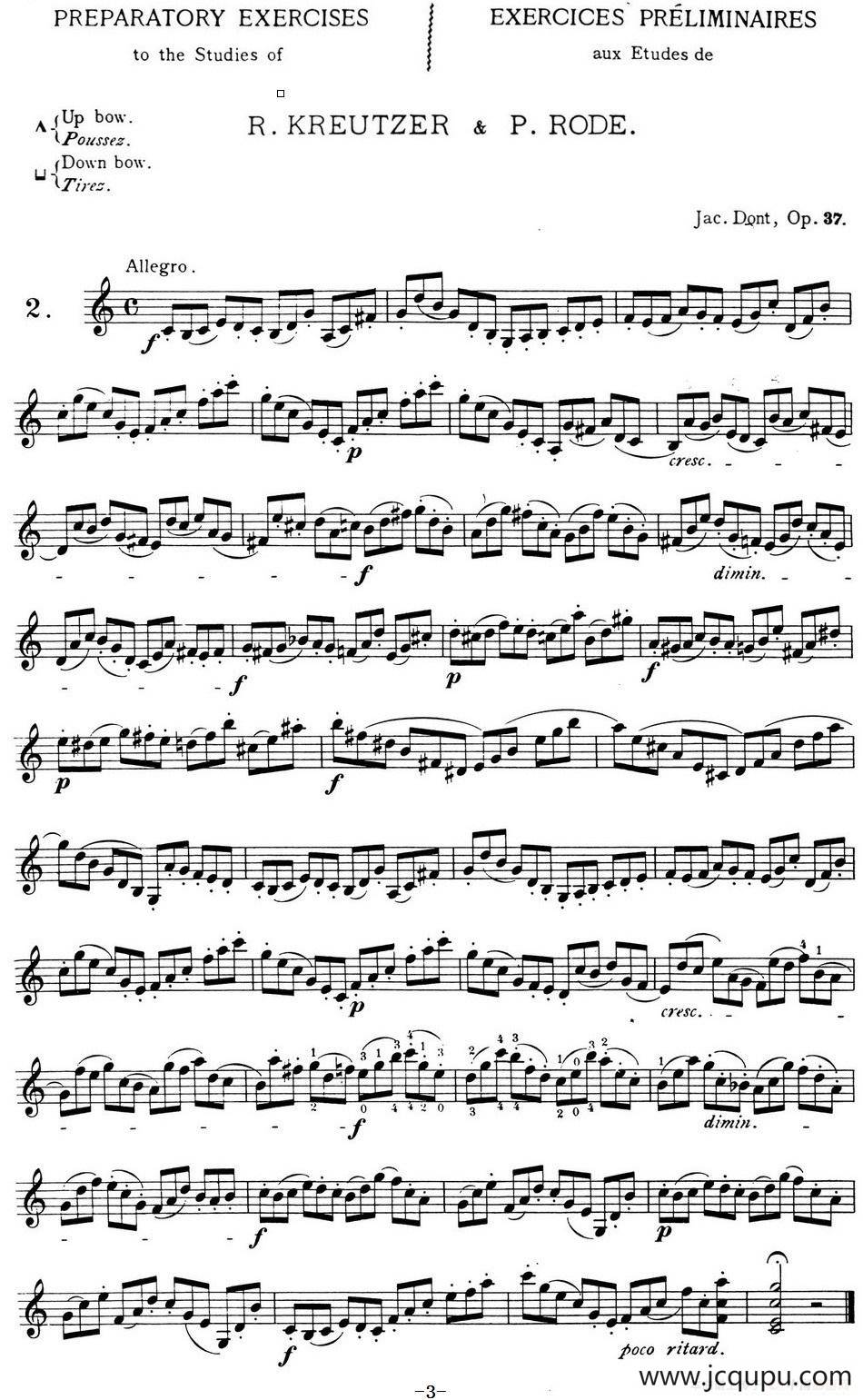 顿特24首小提琴练习曲 作品37—2简谱