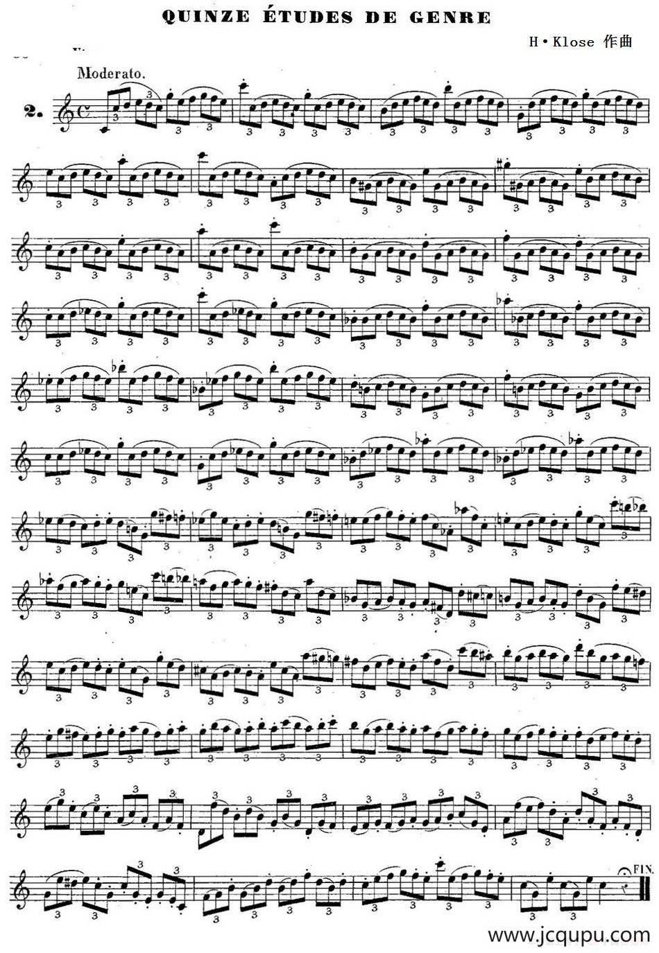 H·Klose练习曲（Quinze etudes de genre—2）简谱