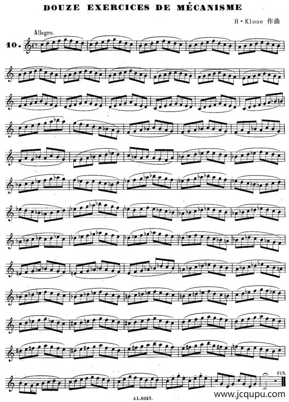 H·Klose练习曲（douze exercices de mecanisme—10）简谱