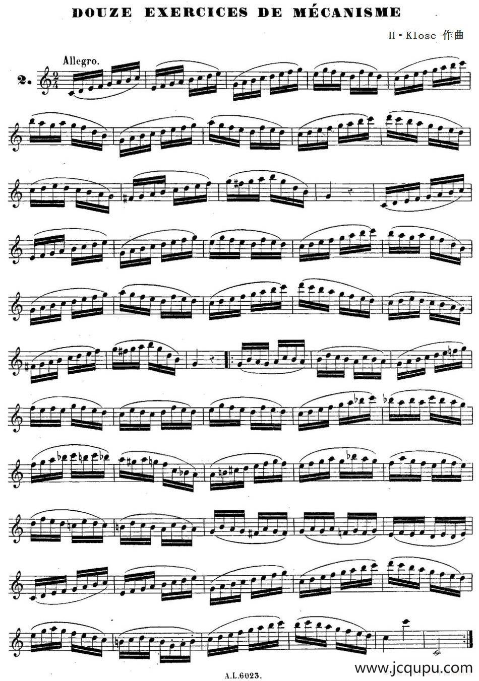 H·Klose练习曲（douze exercices de mecanisme—2）简谱