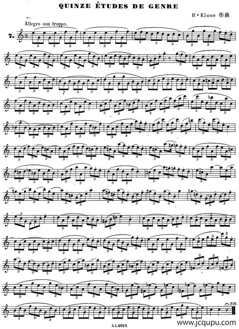 H·Klose练习曲（Quinze etudes de genre—7）简谱