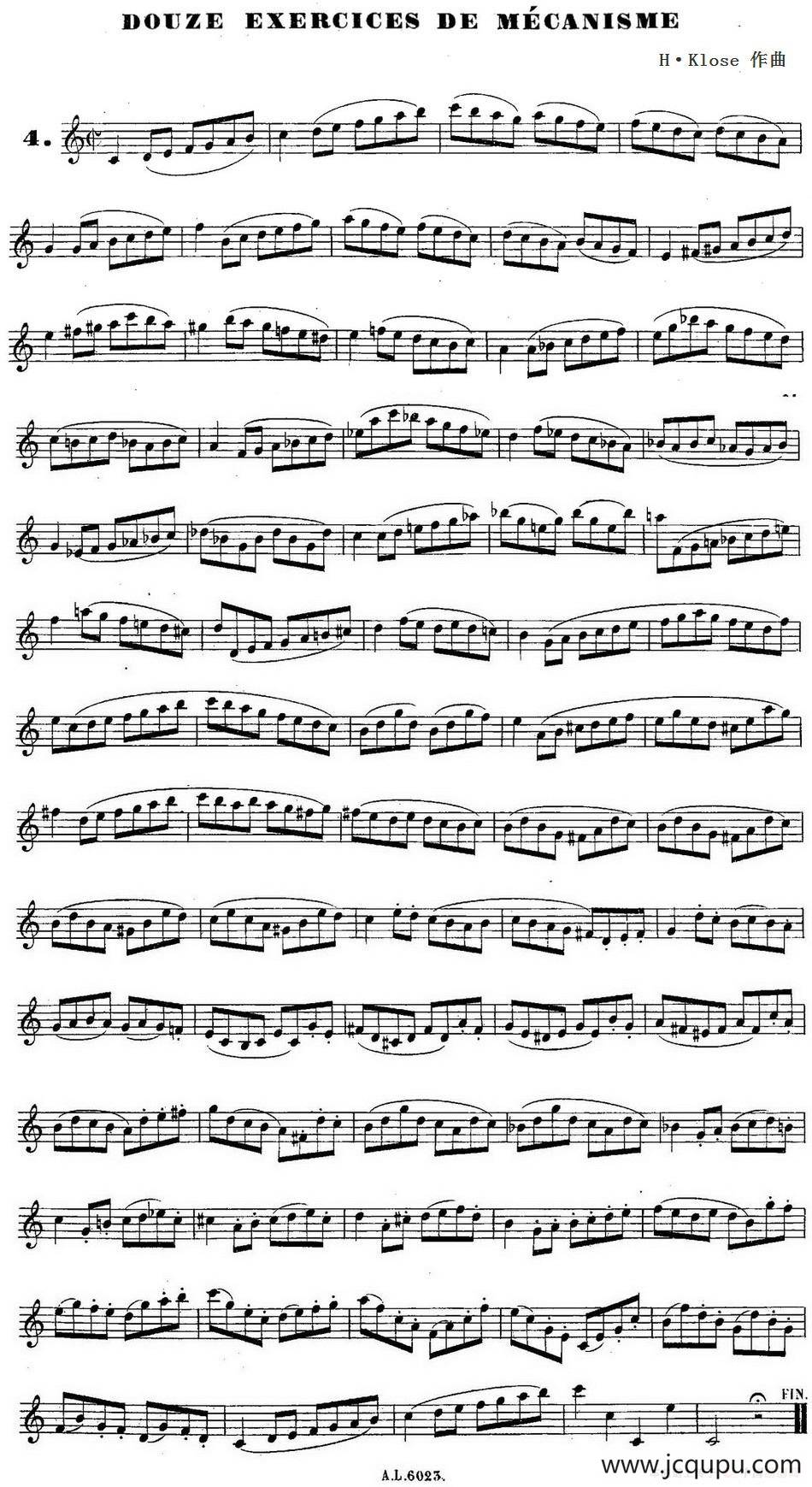 H·Klose练习曲（douze exercices de mecanisme—4）简谱