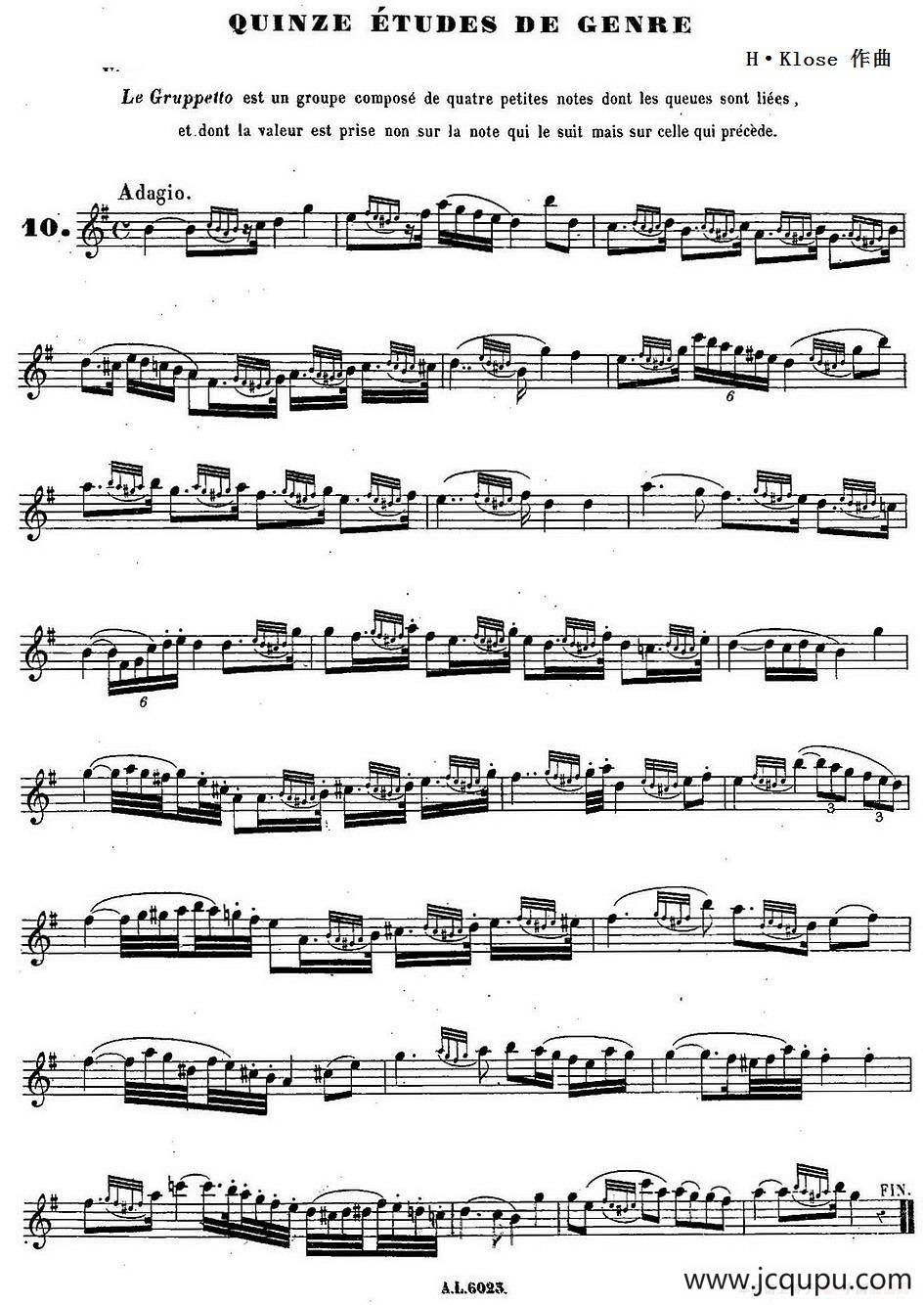 H·Klose练习曲（Quinze etudes de genre—10）简谱