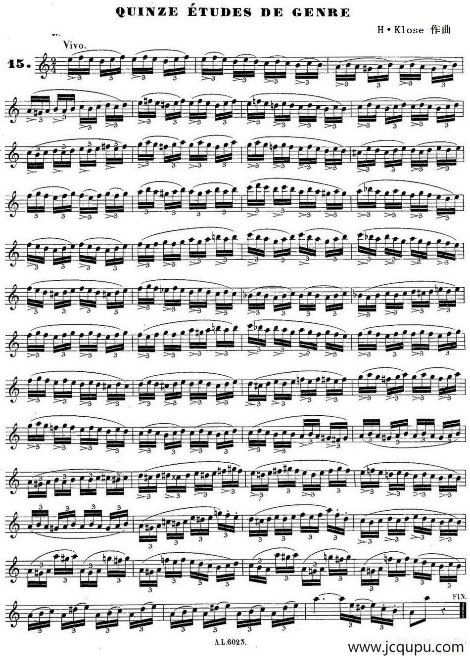 H·Klose练习曲（Quinze etudes de genre—15）简谱
