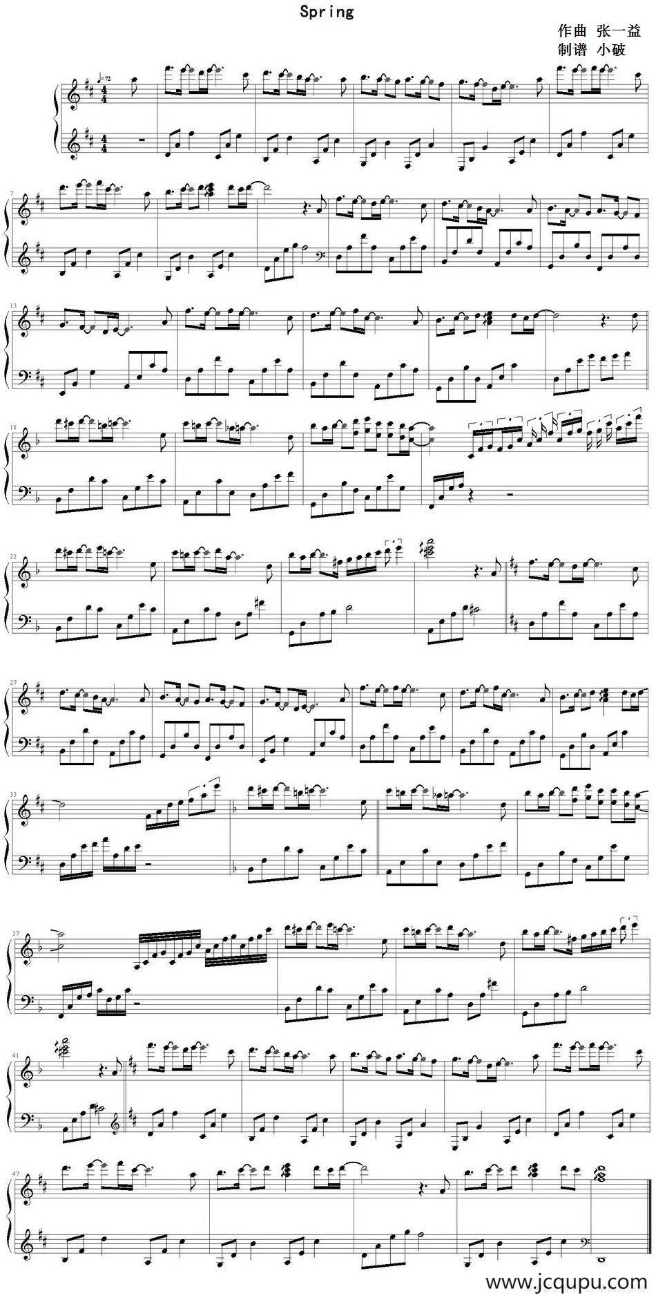 Spring（小破制谱版）简谱
