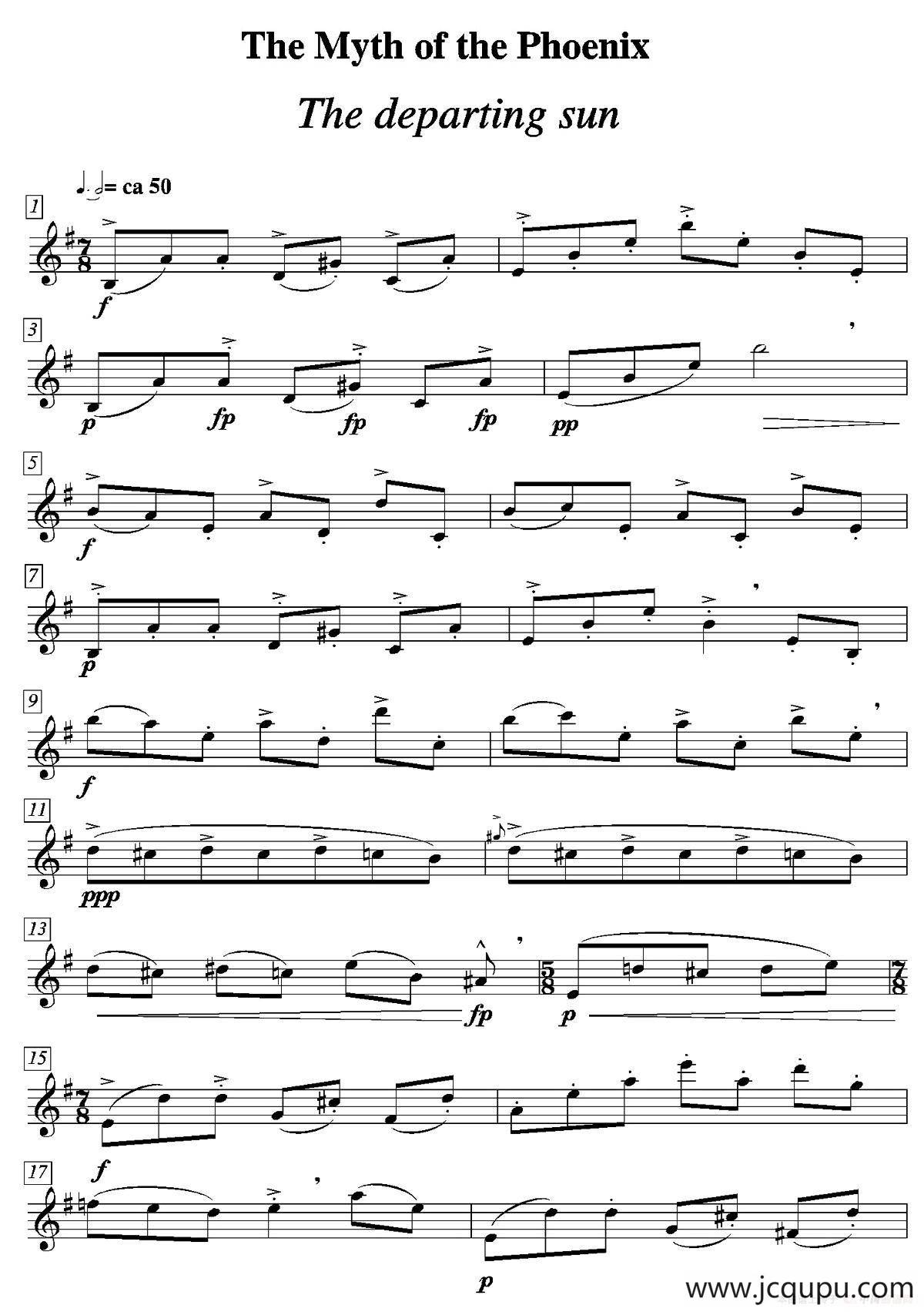 The departing sun简谱