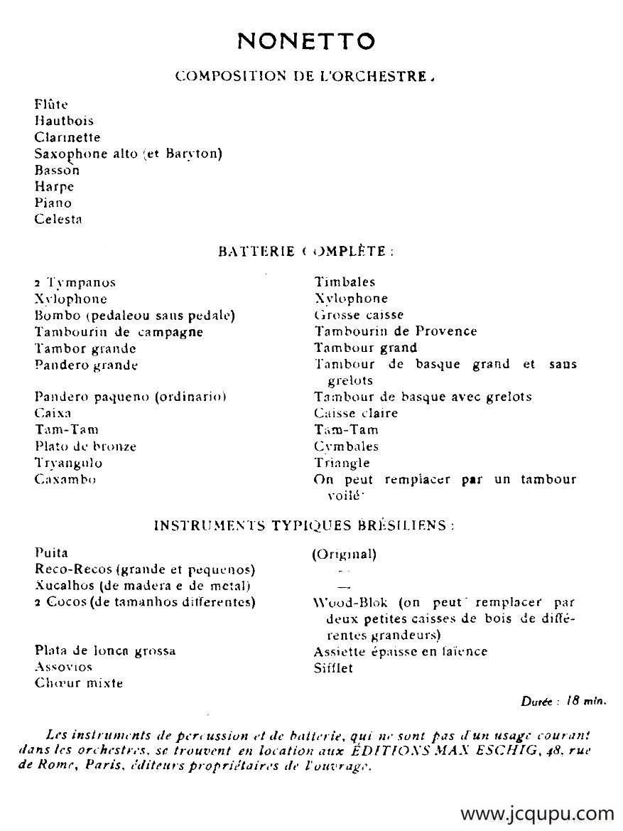Nonetto（管乐团总谱）简谱
