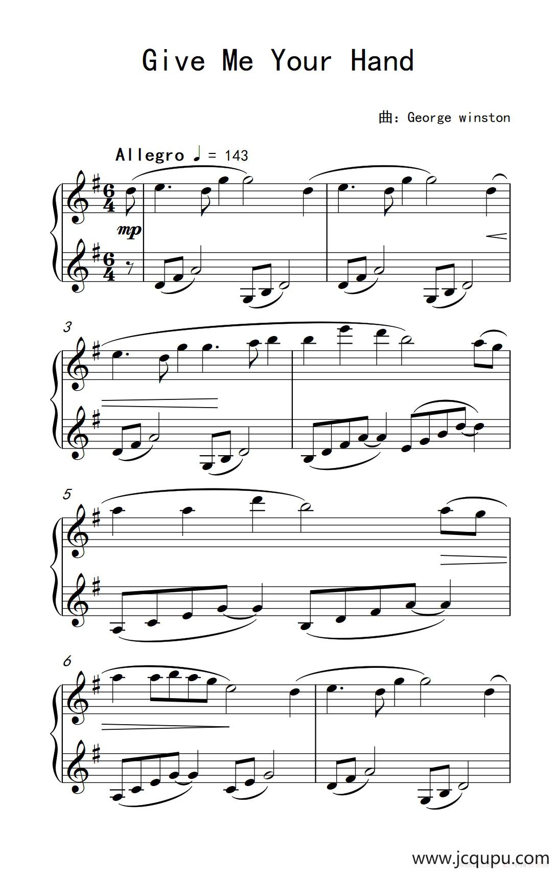 Give Me Your Hand简谱