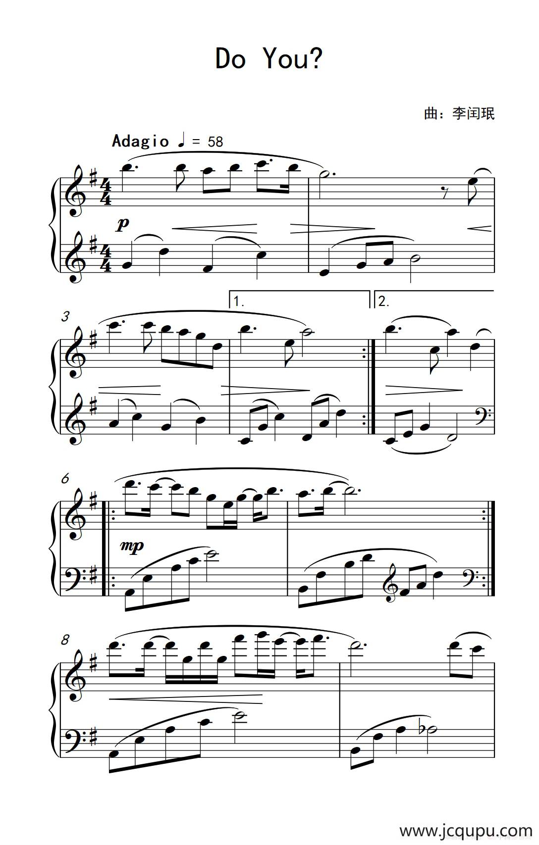 Do You？简谱