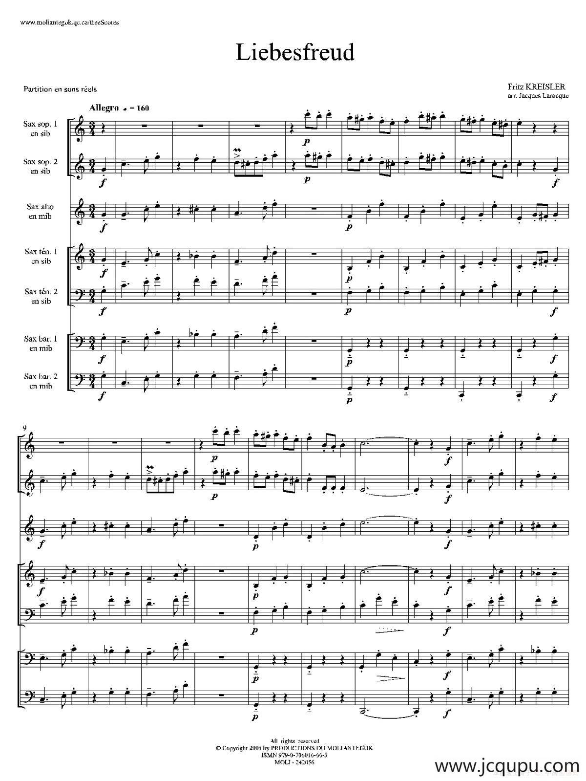 Liebesfreud （四重奏）简谱