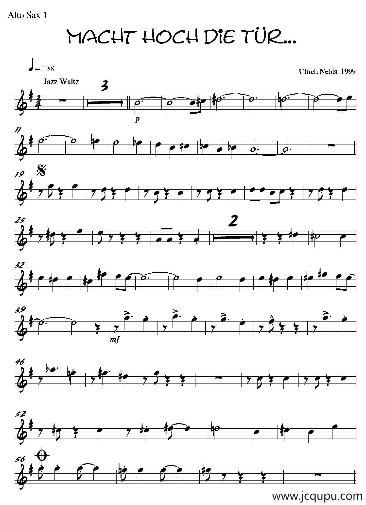 Macht Hoch Die Tru…（第一中音萨克斯分谱）简谱