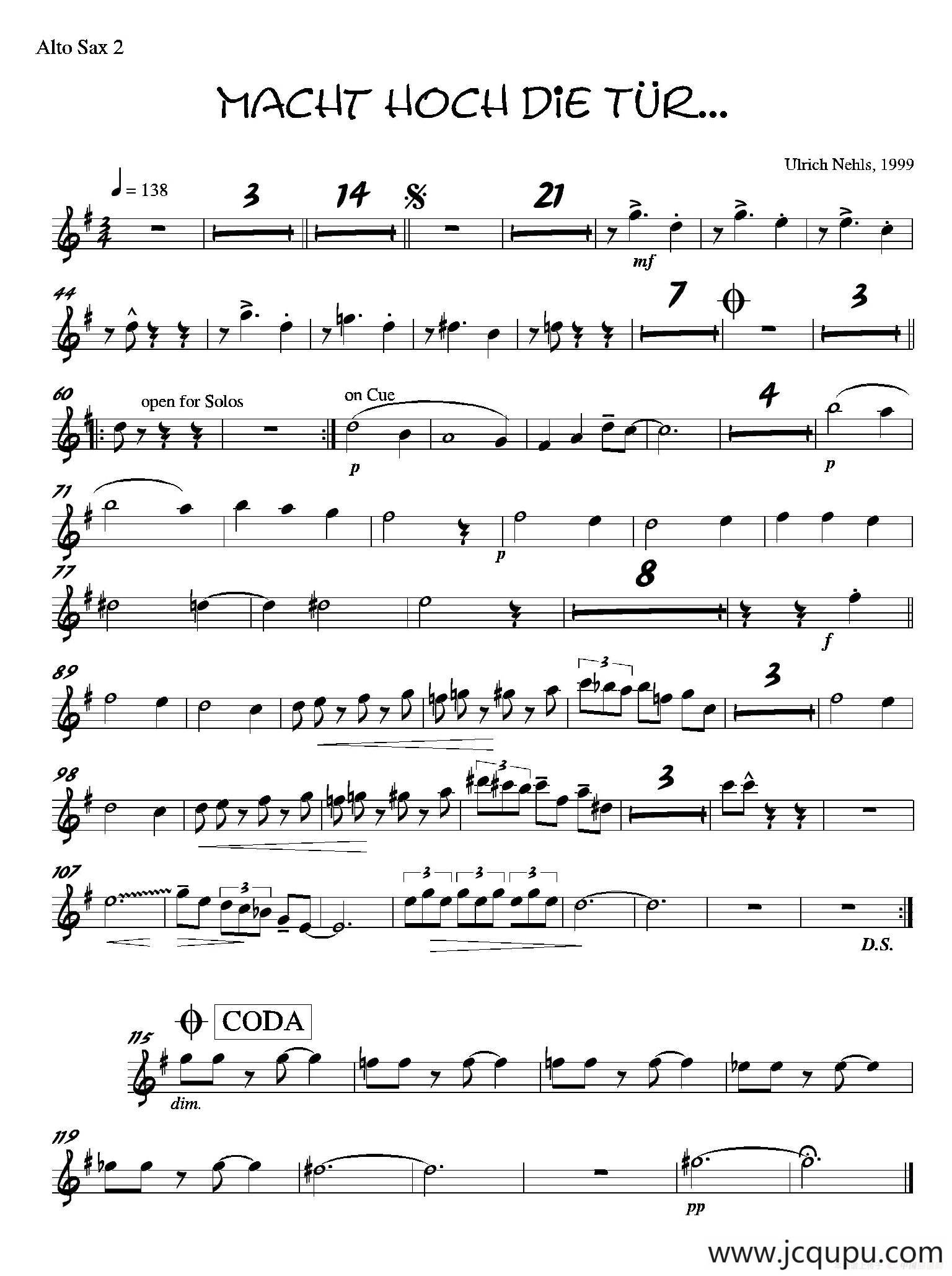 Macht Hoch Die Tru…（第二中音萨克斯分谱）简谱