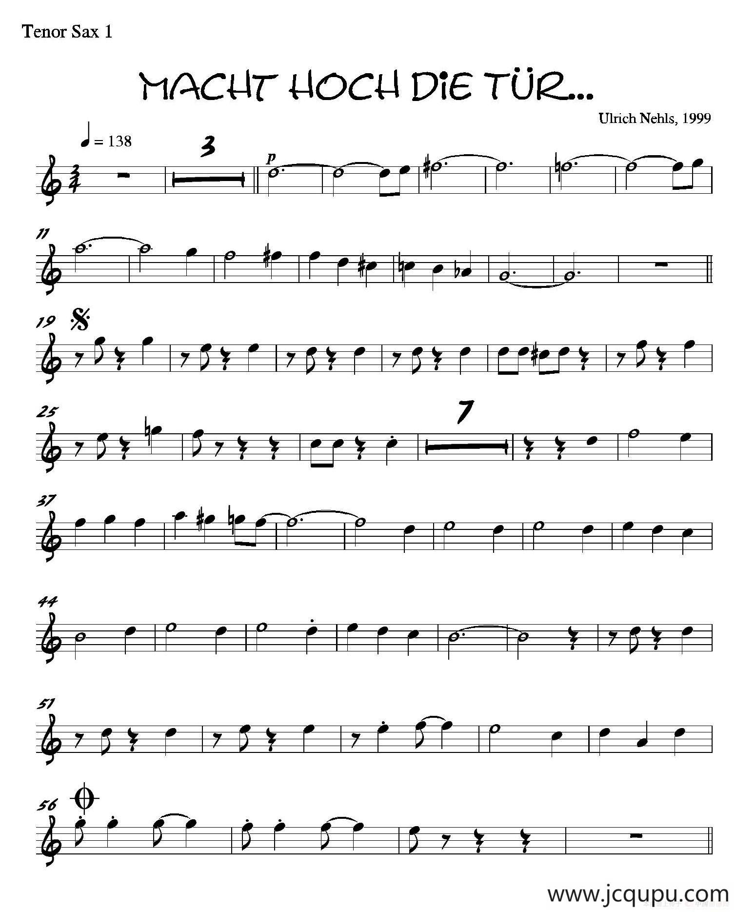 Macht Hoch Die Tru…（第一次中音萨克斯分谱）简谱