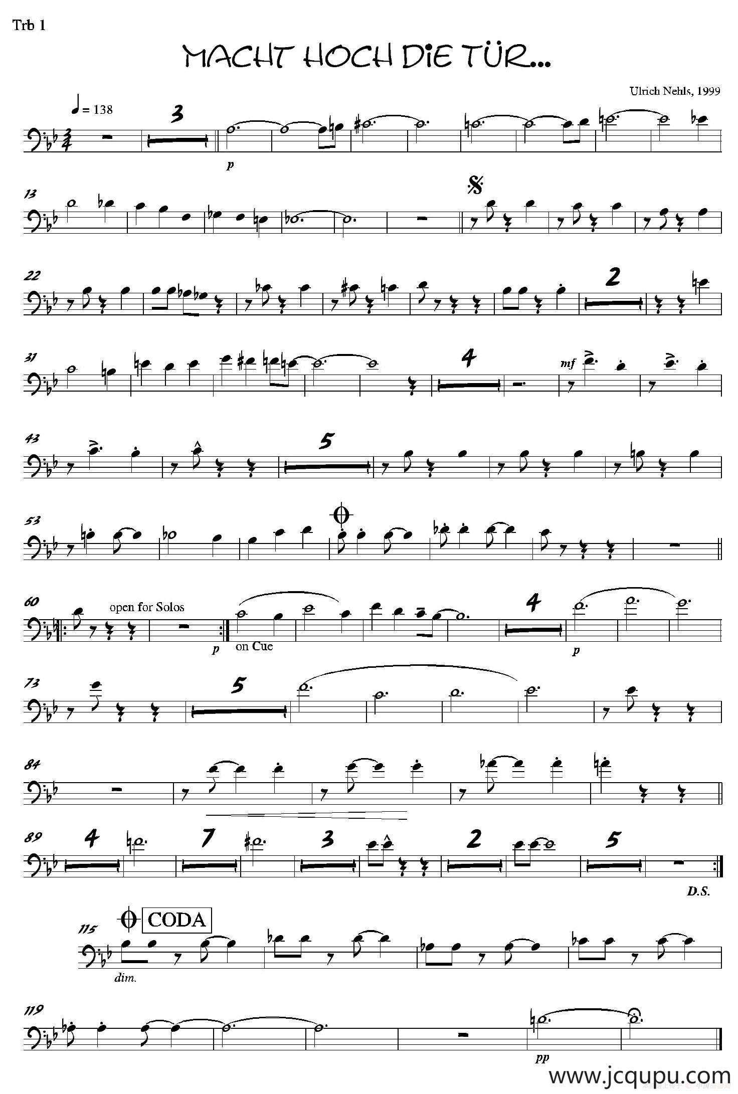 Macht Hoch Die Tru…（第一小号分谱）简谱