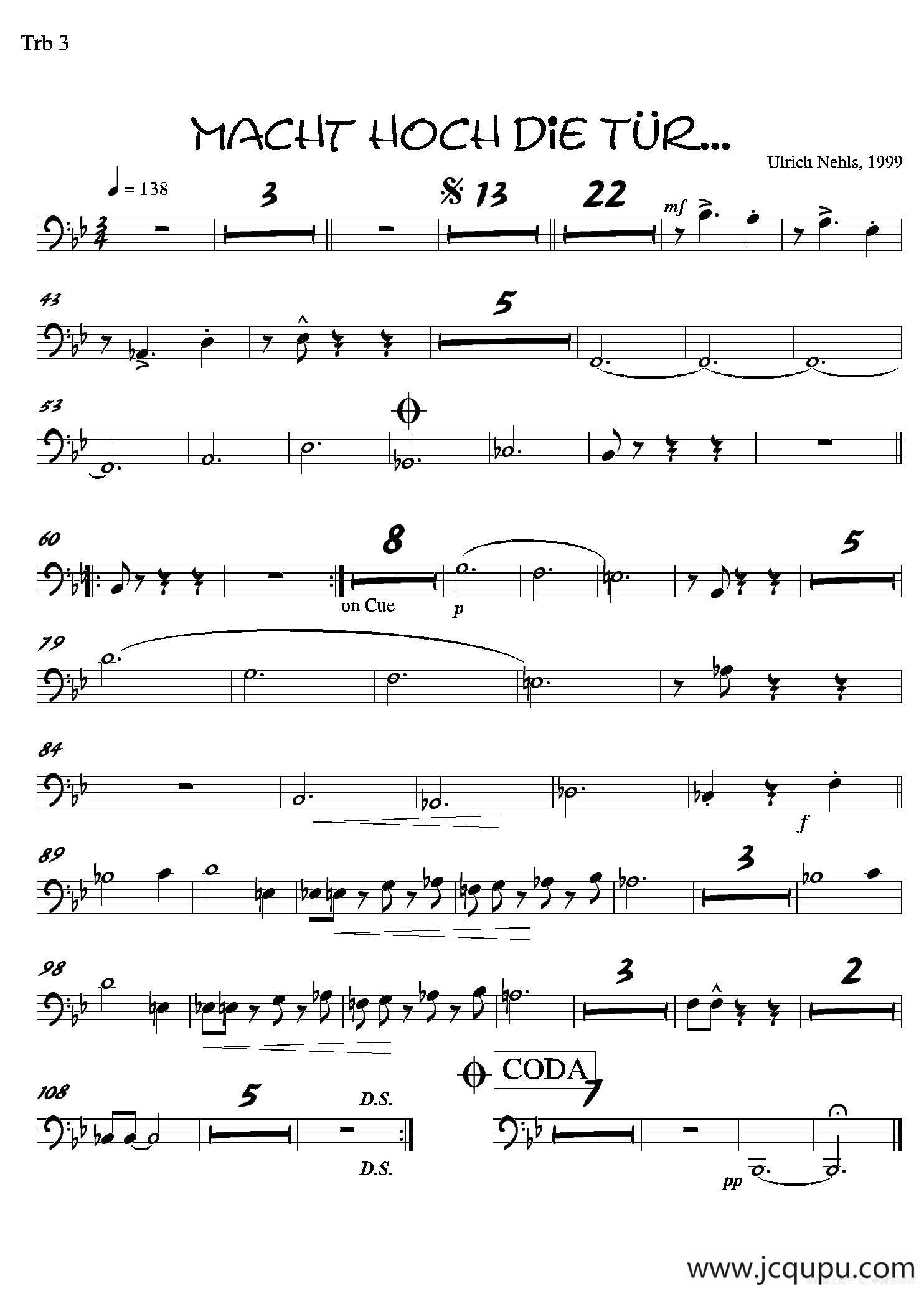 Macht Hoch Die Tru…（第三小号分谱）简谱