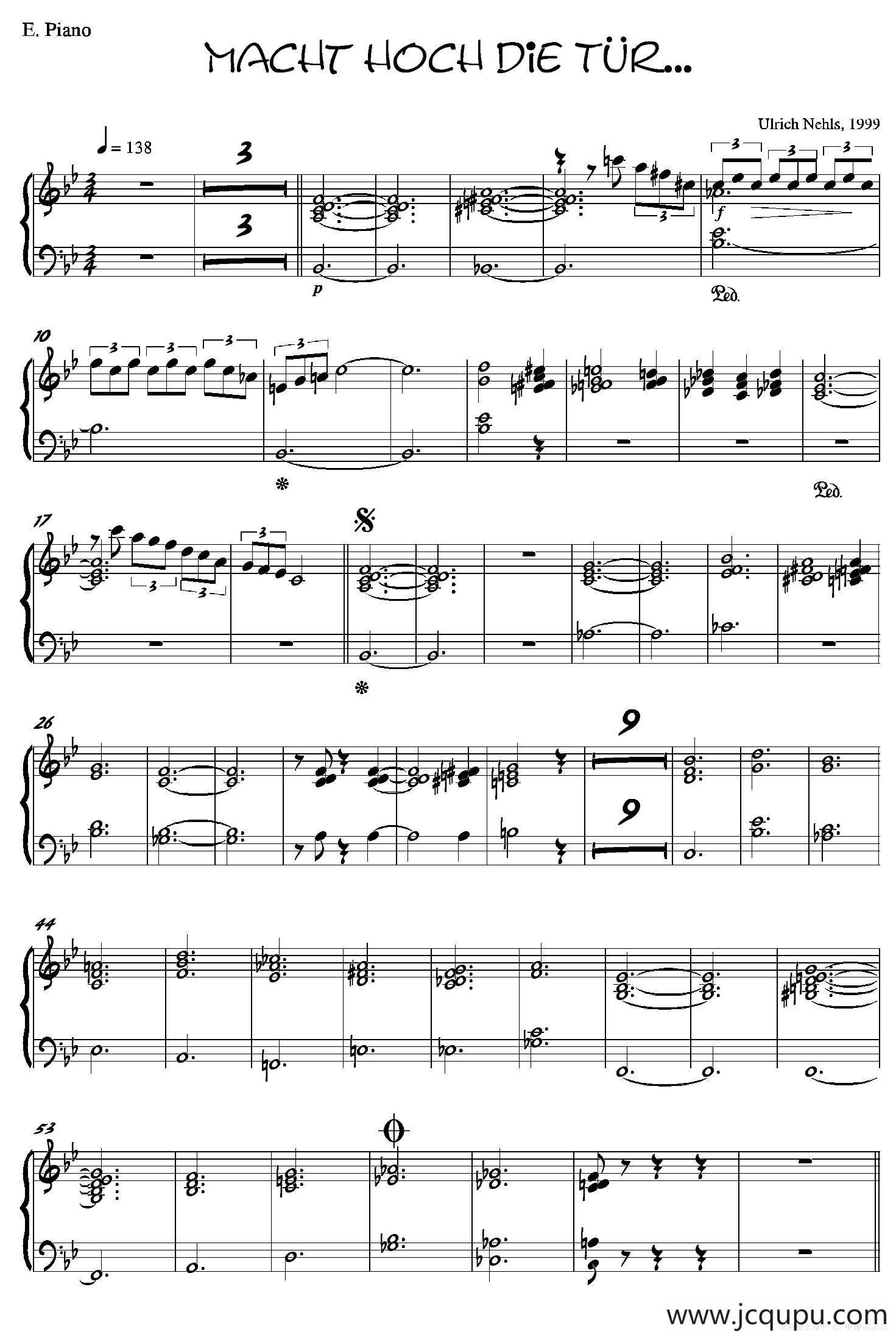 Macht Hoch Die Tru…（电钢琴分谱）简谱